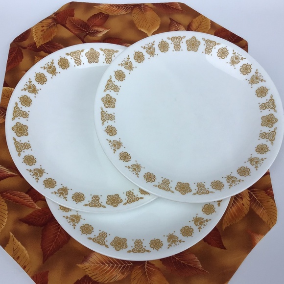 3 Corelle by Corning Butterfly Gold Salad Plates Vintage Set USA - Picture 2 of 14